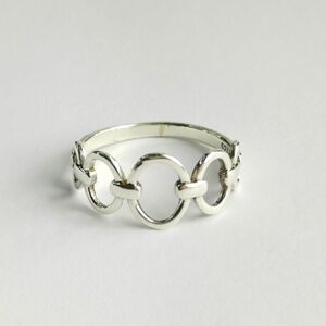 Sterling Silver Chain Link Design Ring Size 9 🆕
